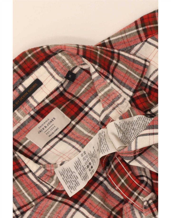 Ανδρικό φανελένιο πουκάμισο Jack & Jones, μεσαίο κόκκινο βαμβακερό