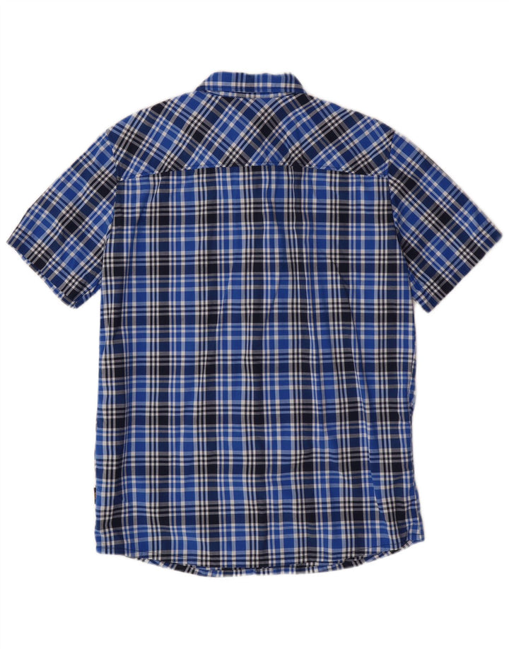 Ανδρικό κοντομάνικο πουκάμισο JACK WOLFSKIN UK 36/38 Small Blue Check Polyamide