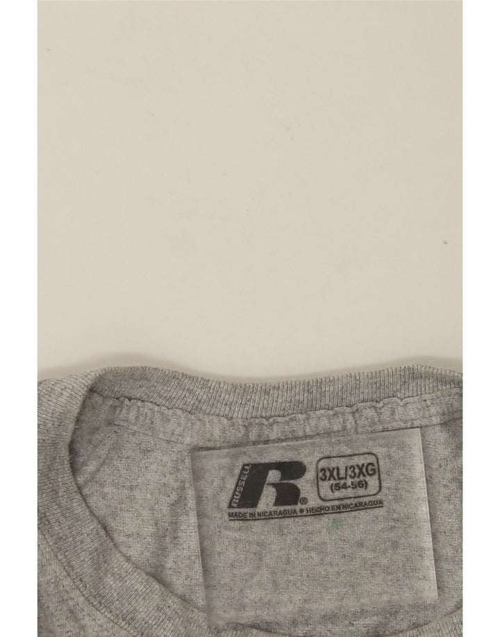 Ανδρικό μπλουζάκι RUSSELL ATHLETIC Top UK 54/56 3XL με γκρι φλύκταινες