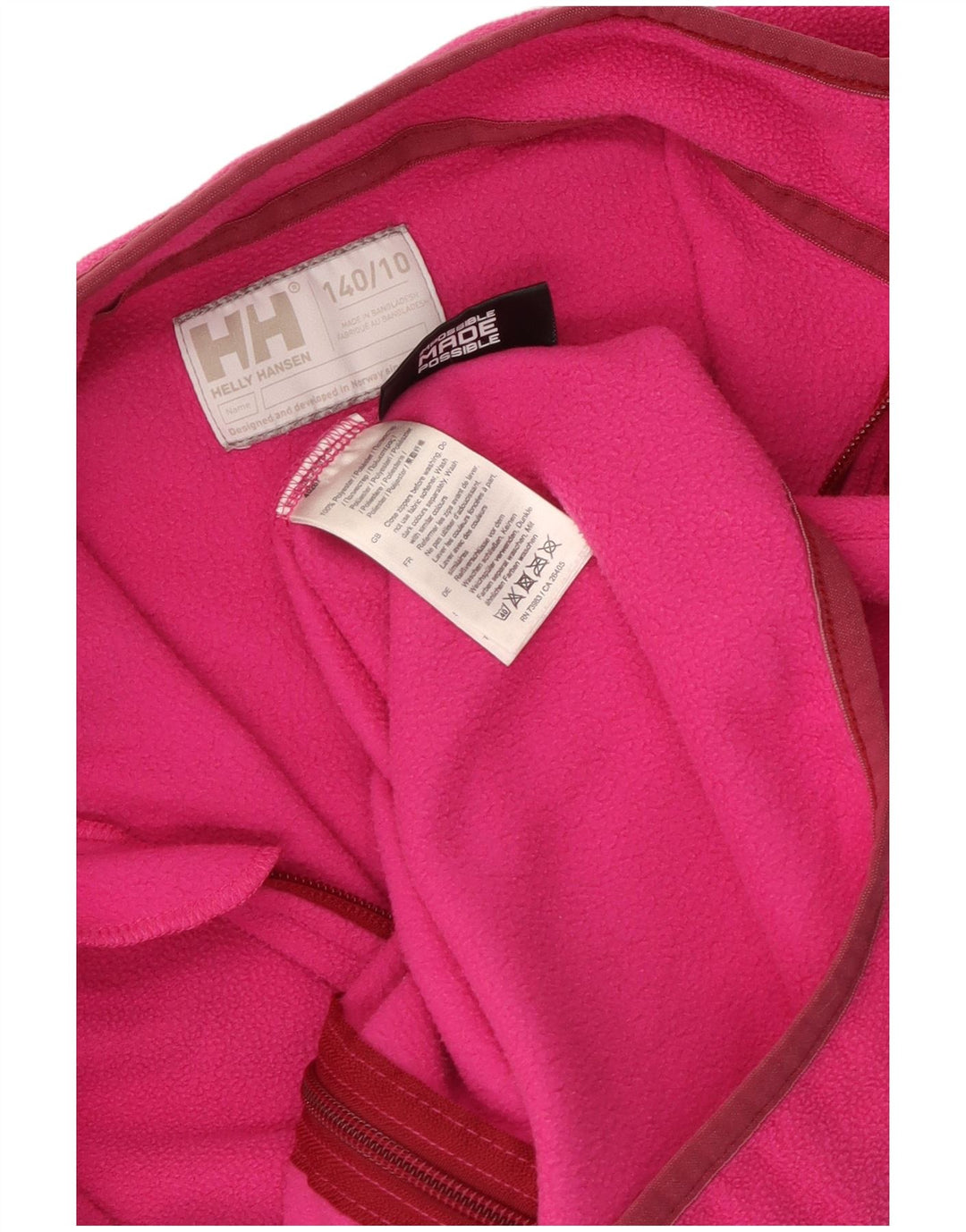 Helly Hansen Girls Fleece Jacket 9-10 Years Pink Polyester
