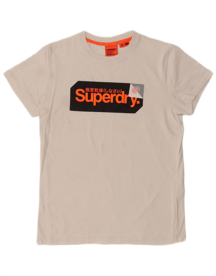 Ανδρικό γραφικό μπλουζάκι SUPERDRY Τοπ μεσαίο λευκό βαμβακερό