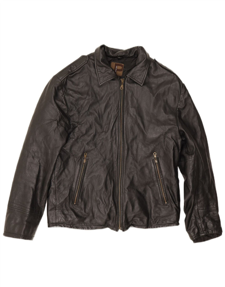 Ανδρικό δερμάτινο μπουφάν Conbipel Military IT 48 Medium Black Leather