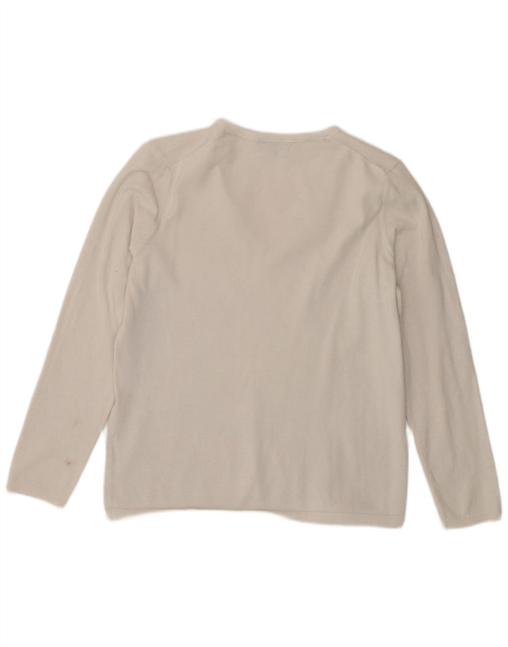 Tommy Hilfiger Γυναικείο πουλόβερ με V λαιμόκοψη UK 14 Medium White
