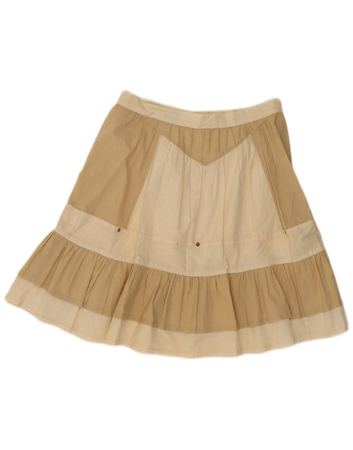 Vintage γυναικεία φούστα σε γραμμή Α W25 Small Beige Colourblock