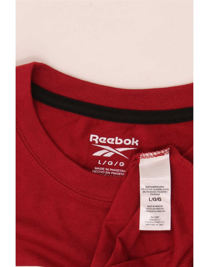 Ανδρικό γραφικό T-Shirt Reebok Top μεγάλο κόκκινο βαμβακερό