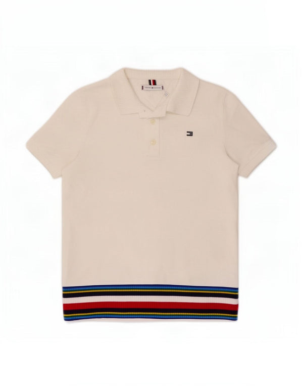 Tommy Hilfiger Γυναικείο Πόλο Μπλουζάκι UK 10 Small White Ride Βαμβακερό