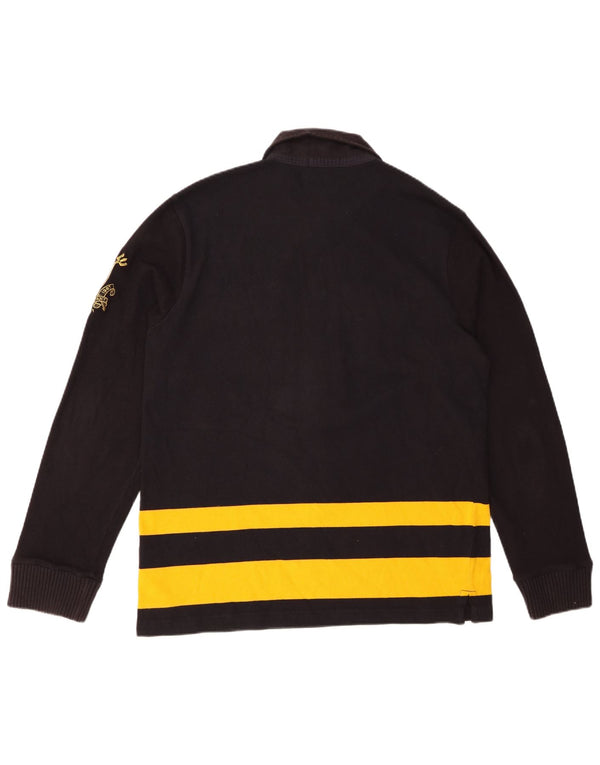POLO RALPH LAUREN Ανδρικό μακρυμάνικο μπλουζάκι ράγκμπι πόλο μεγάλο μαύρο ριγέ
