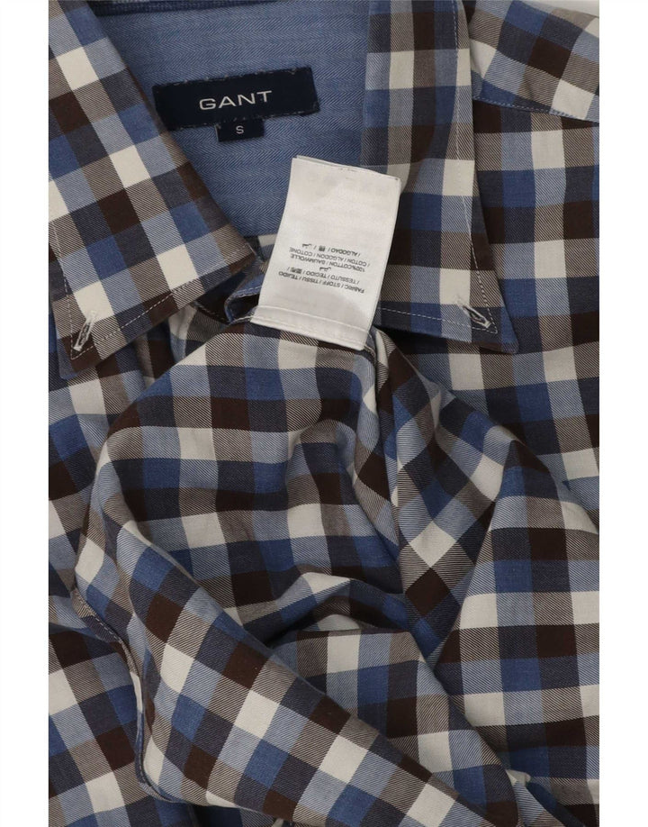 Ανδρικό πουκάμισο Gant Flannel Μικρό Navy Blue από βαμβακερό Gingham