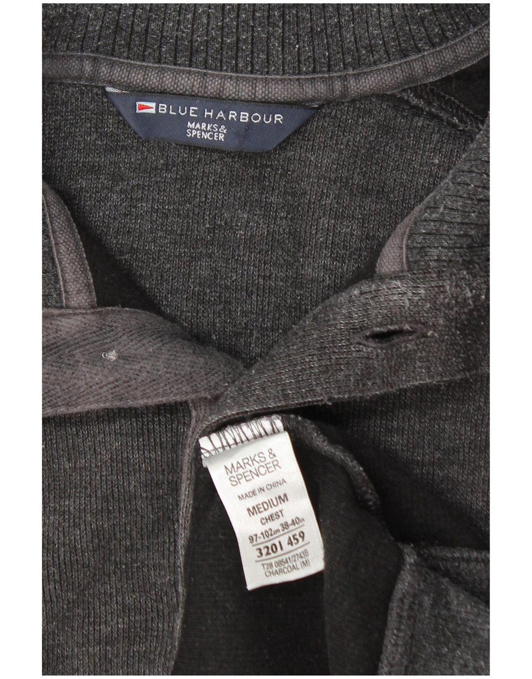 Marks & Spencer Ανδρικό πουλόβερ με λαιμό με κουμπιά, μεσαίο βαμβακερό