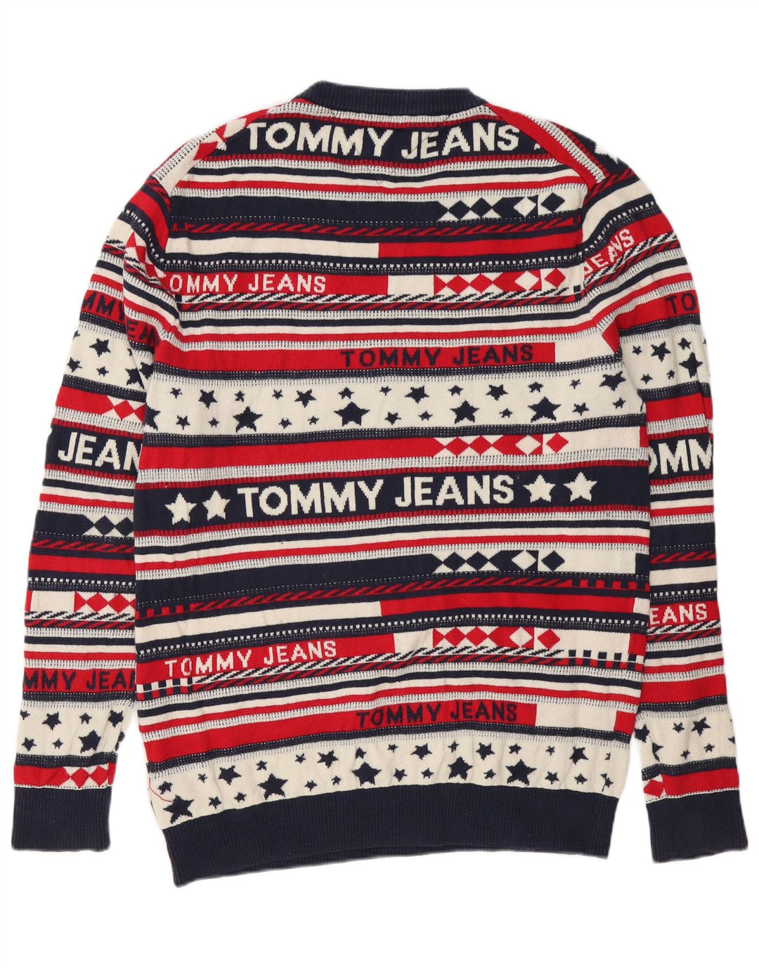 Tommy Hilfiger Ανδρικό πουλόβερ με λαιμόκοψη μεγάλο, πολύχρωμο ριγέ