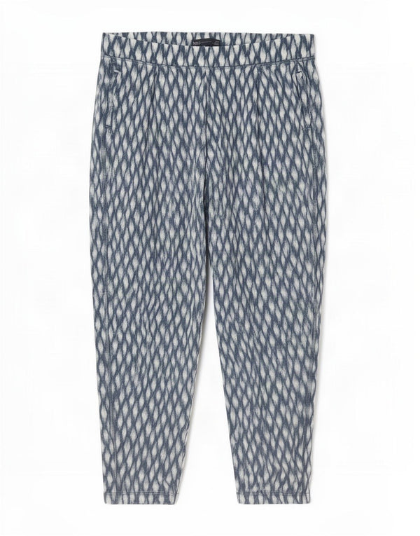 Marks & Spencer Γυναικείο Cropped Παντελόνι UK 18 XL W36 L24 Blue Geometric