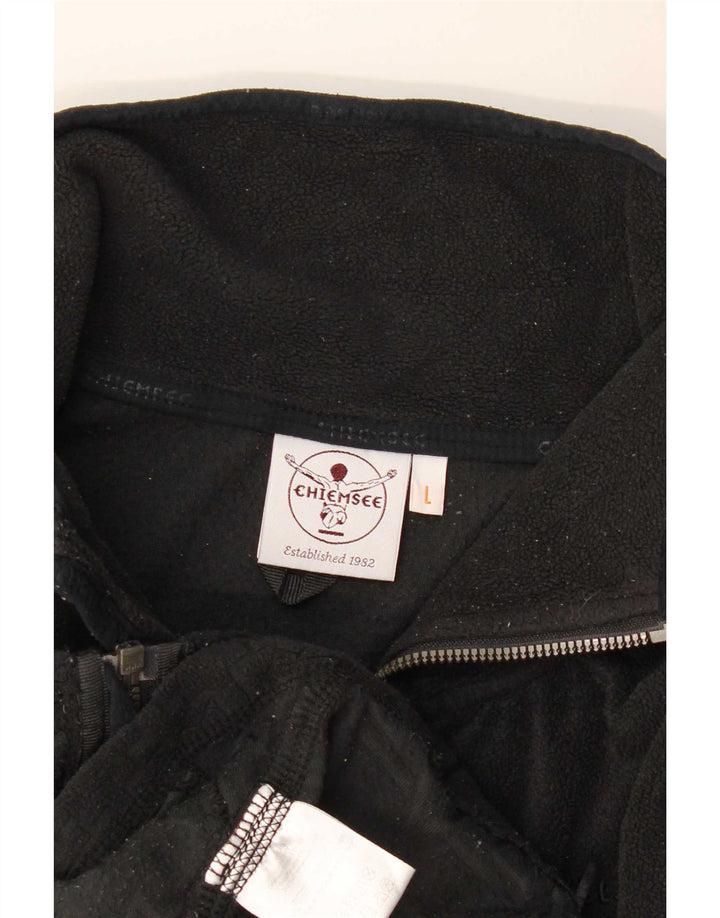 Chiemsee Γυναικείο Fleece Jacket UK 16 μεγάλο μαύρο γεωμετρικό πολυεστέρα