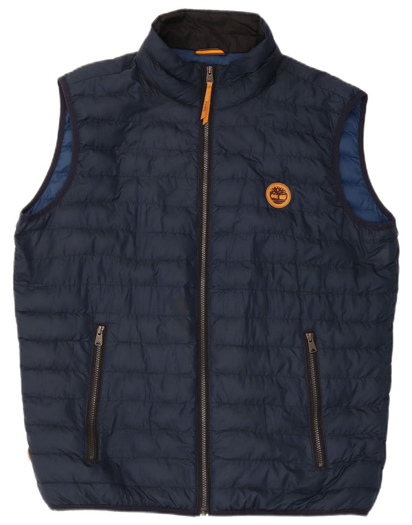 Timberland Mens Padded Gilet UK 40 Large Navy Blue Polyester