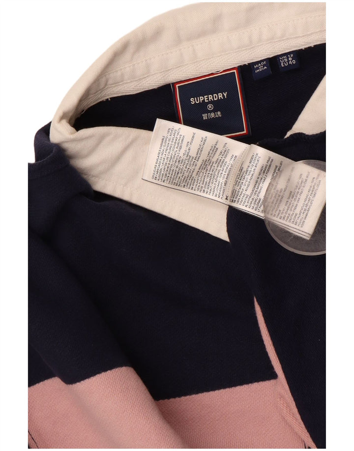 SUPERDRY γυναικείο μπλουζάκι ράγκμπι πόλο μεγάλου μεγέθους Crop UK 12 Medium Navy Blue