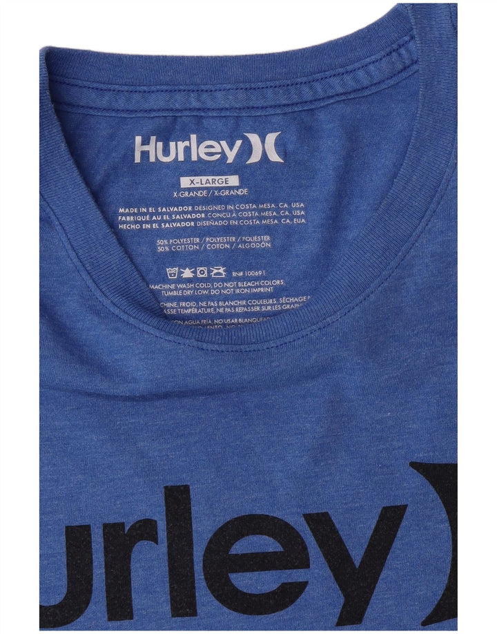Ανδρικό γραφικό T-Shirt Hurley Top XL Blue Polyester