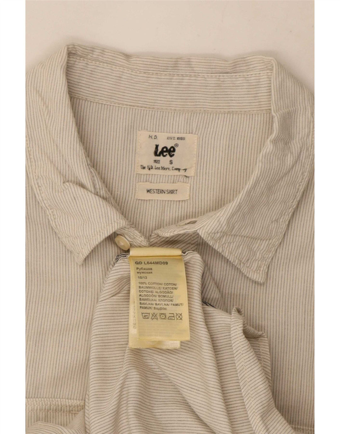 Ανδρικό πουκάμισο Lee Flannel Μικρό μπεζ ρίγες βαμβακερό