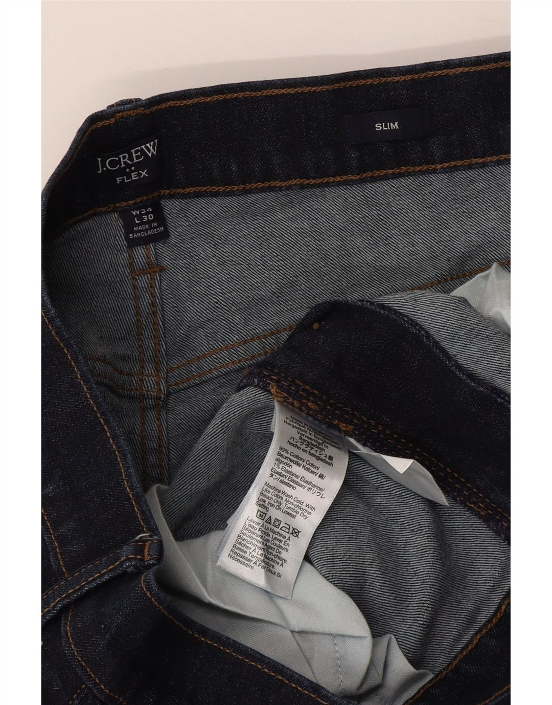 J. Crew Mens Slim Jeans W34 L30 Navy Blue Cotton