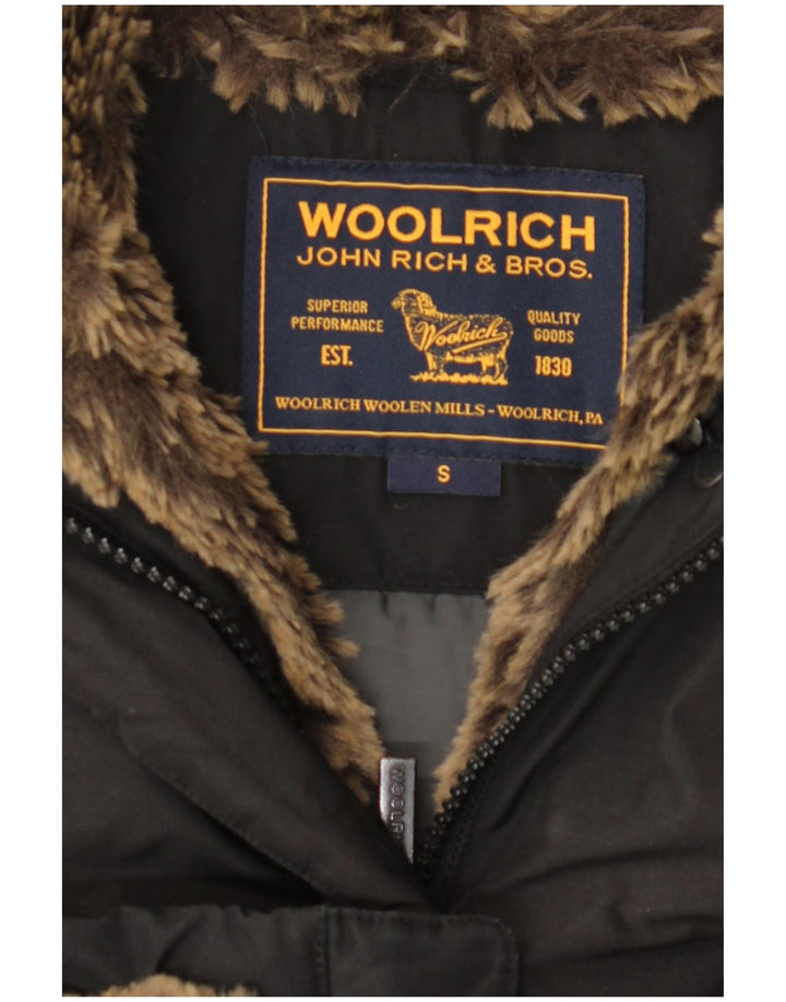 Woolrich Γυναικείο παλτό με κουκούλα UK 10 Small Black Polyester