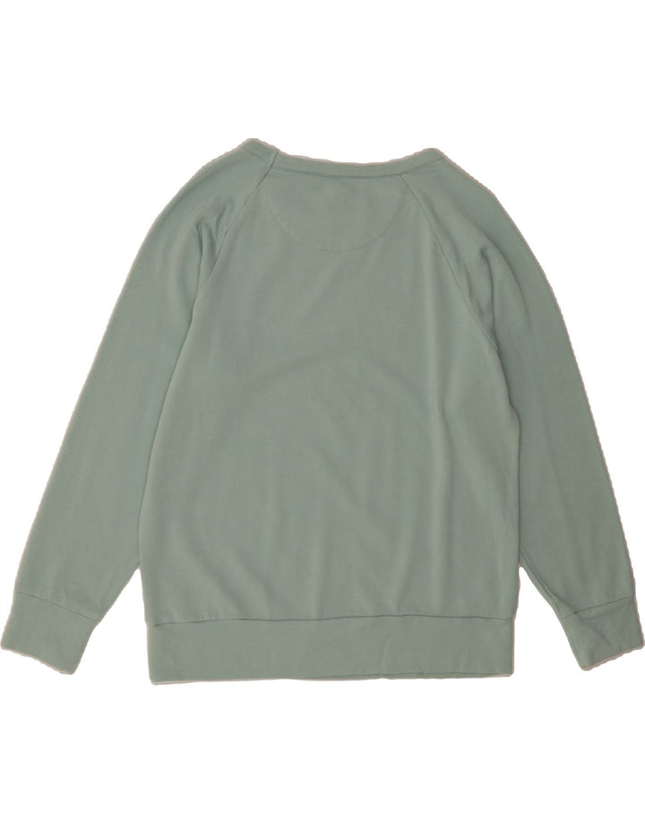 EDDIE BAUER Womens Sweatshirt Jumper UK 14 Medium Turquoise Polyester Vintage Eddie Bauer and Second-Hand Eddie Bauer from Messina Hembry 