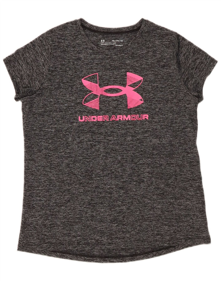 Γραφικό μπλουζάκι UNDER Armour Girl Heat Gear Top 13-14 Years XL Grey