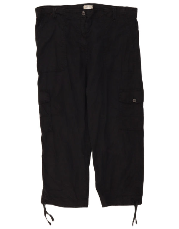 Marks & Spencer Γυναικείο Παντελόνι Cargo Capri UK 20 2XL W40 L23 Μαύρο Lyocell