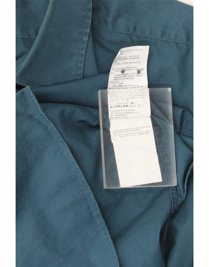 Ανδρικό πουκάμισο Hugo Boss Regular Fit Μέγεθος 39 Μεσαίο μπλε βαμβακερό