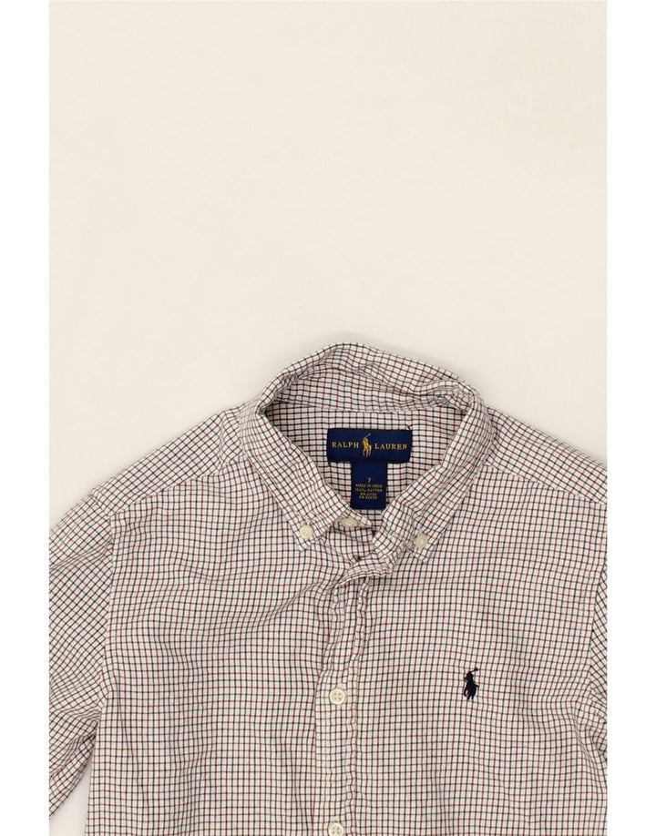 POLO RALPH LAUREN Boys Shirt 6-7 Years Grey Check Cotton Vintage Polo Ralph Lauren and Second-Hand Polo Ralph Lauren from Messina Hembry 