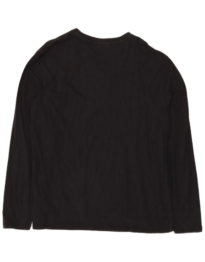 NAPAPIJRI Ανδρικό γραφικό τοπ μακρυμάνικο 3XL μαύρο βαμβακερό