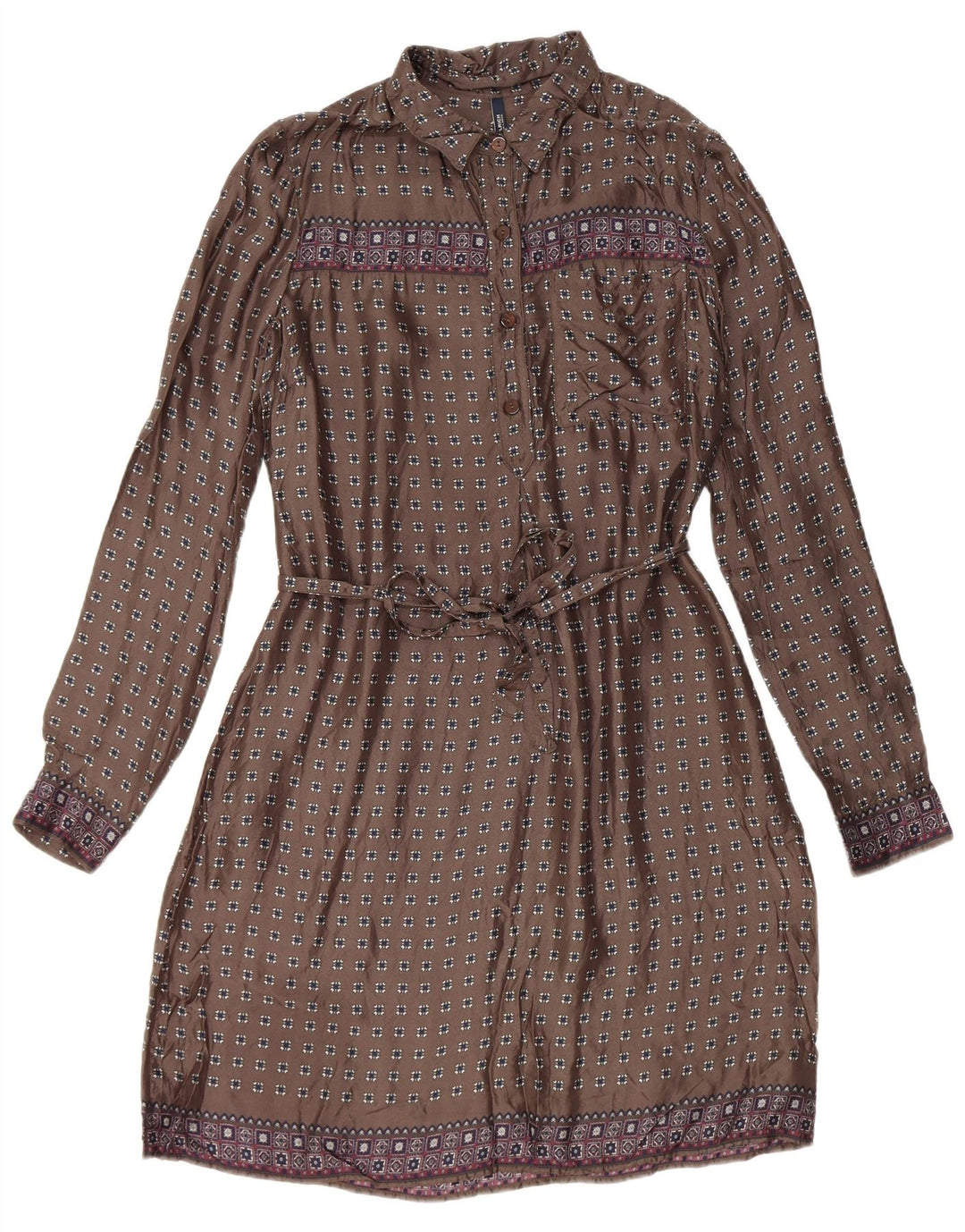 Γυναικείο μακρυμάνικο φόρεμα Woolrich UK 14 Medium Grey Geometric