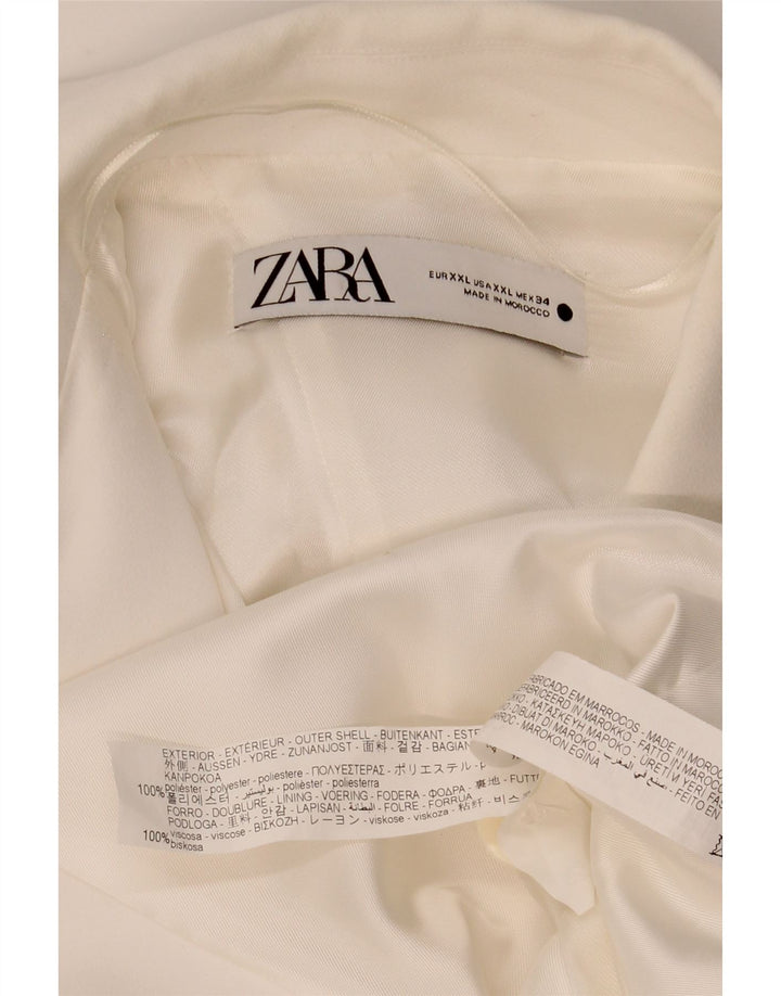 ZARA Γυναικείο Αμάνικο Πανωφόρι UK 20 2XL Λευκός Πολυεστέρας
