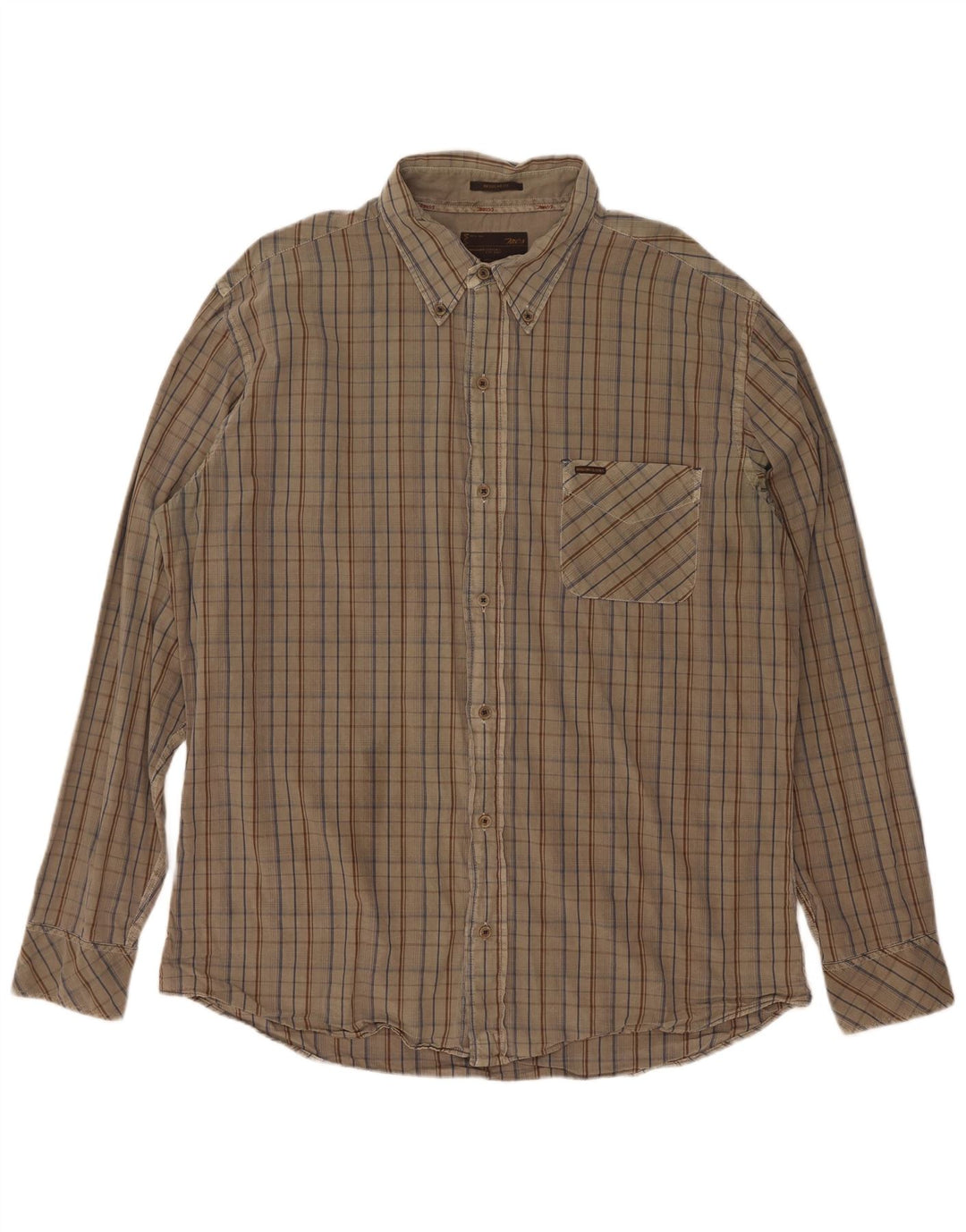 Ανδρικό πουκάμισο Marlboro Classics Regular Fit 2XL Χακί βαμβακερό