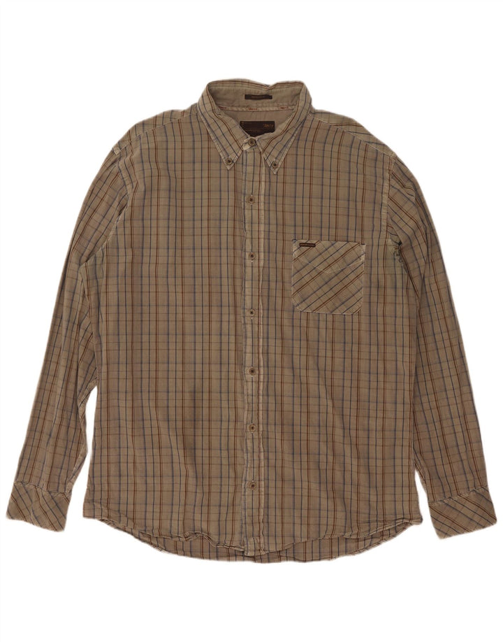 Ανδρικό πουκάμισο Marlboro Classics Regular Fit 2XL Χακί βαμβακερό