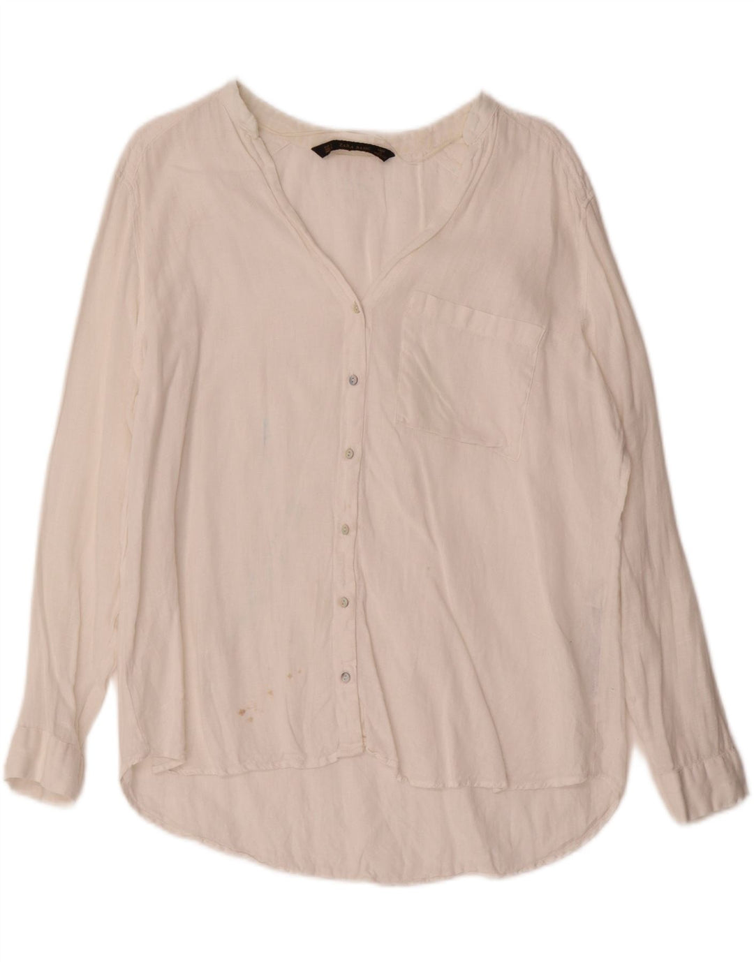 Zara Γυναικείο Πουκάμισο UK 16 Large White Len