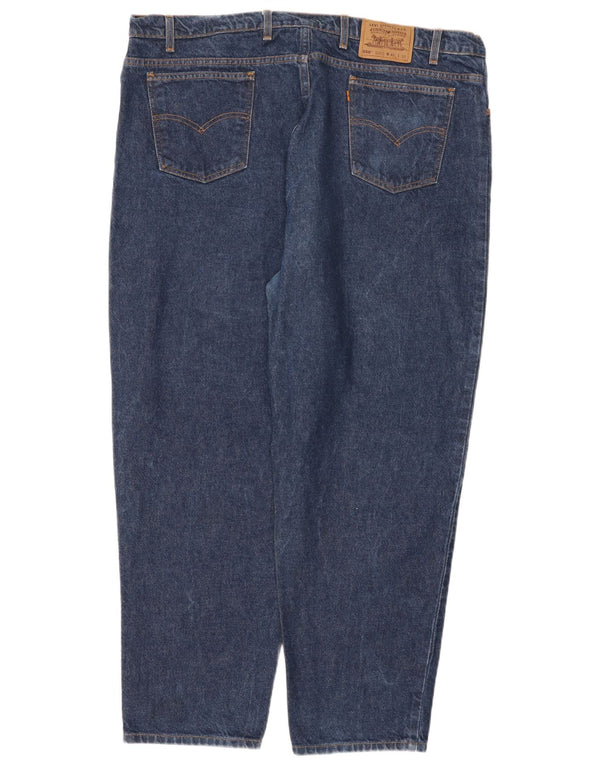 Levi's Mens 550 Relaxed Fit Tapered Jeans W46 L30 Navy Blue Cotton
