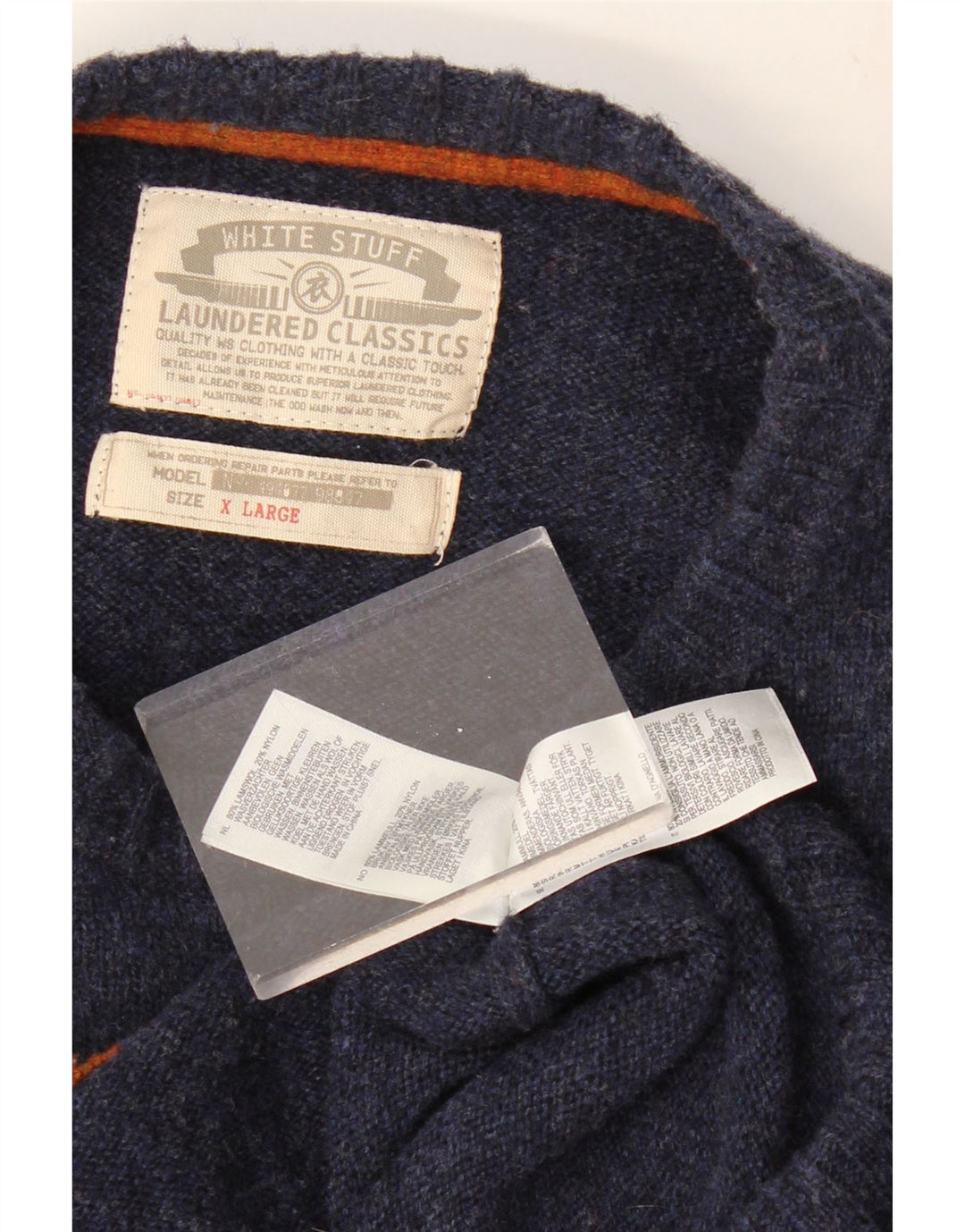 WHITE STUFF Ανδρικό πουλόβερ με λαιμό σκάφος XL Navy Blue Fair Isle Lambswool