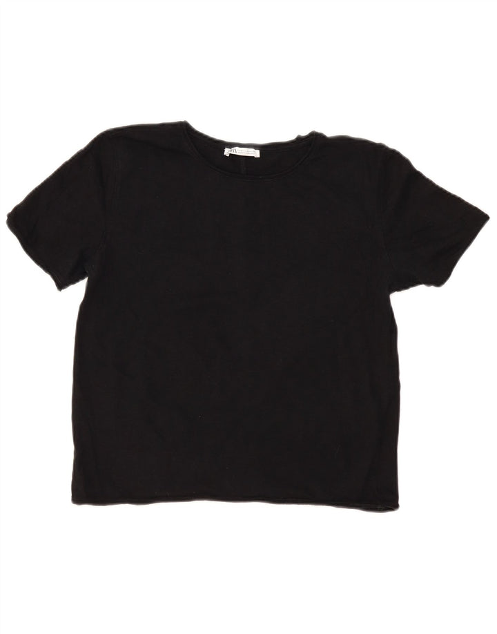 Zara Γυναικείο T-Shirt Top UK 12 Medium Black