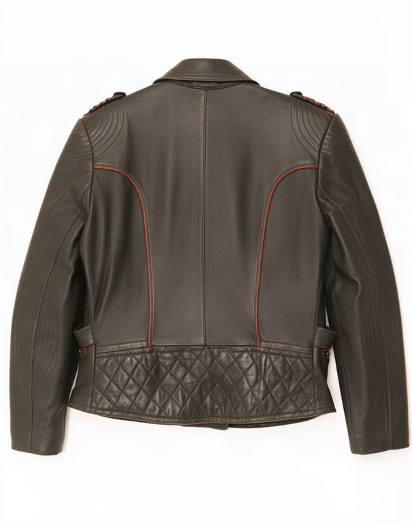 Vintage Ανδρική Μοτοσικλέτα Δερμάτινο Biker Jacket UK 36 Small Khaki