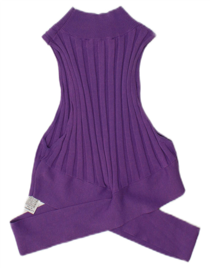 Zara Γυναικείο Crop Vest Top UK 12 Medium Purple Viscose