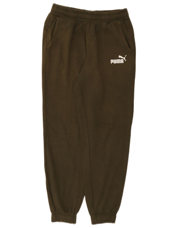 Puma Boys Tracksuit Trousers Joggers 13-14 Years Khaki Cotton