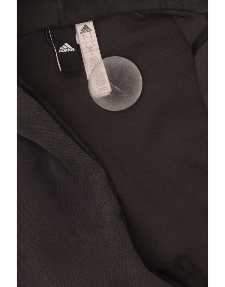 Ανδρικό πουλόβερ με κουκούλα με φερμουάρ ADIDAS μικρό μαύρο βαμβακερό