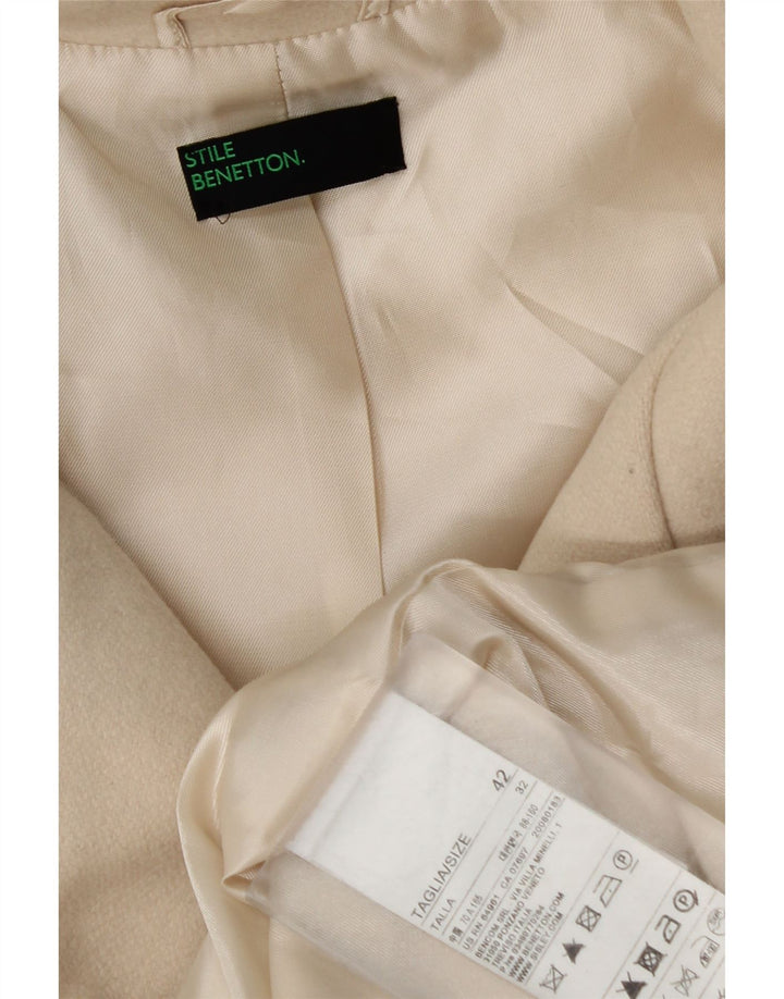 Γυναικείο Πανωφόρι Benetton IT 42 Μεσαίο Λευκό Μαλλί