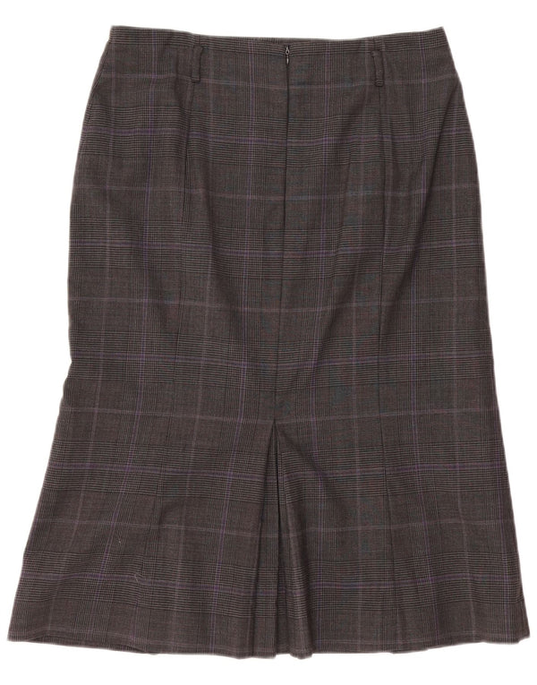 Hobbs Γυναικεία Γοργόνα Φούστα UK 14 Large W33 Grey Check Wool