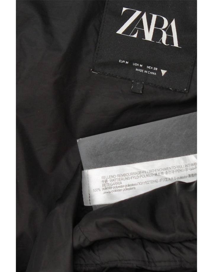 Zara Γυναικεία κουκούλα με επένδυση Gilet UK 14 Μεσαίου Μαύρου Πολυεστέρα
