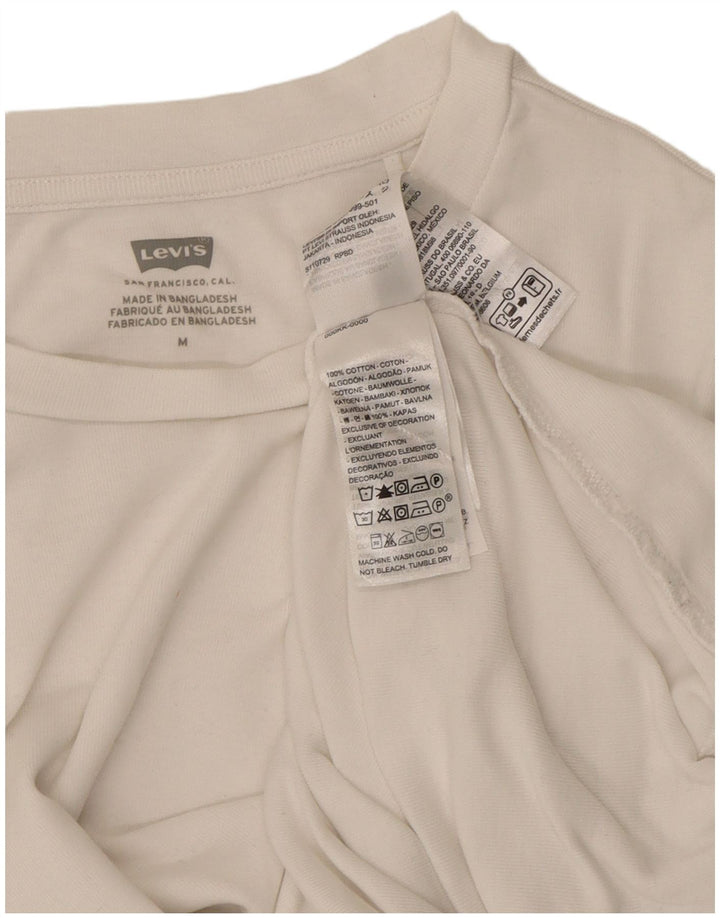 LEVI'S Womens T-Shirt Top UK 12 Medium White Cotton
