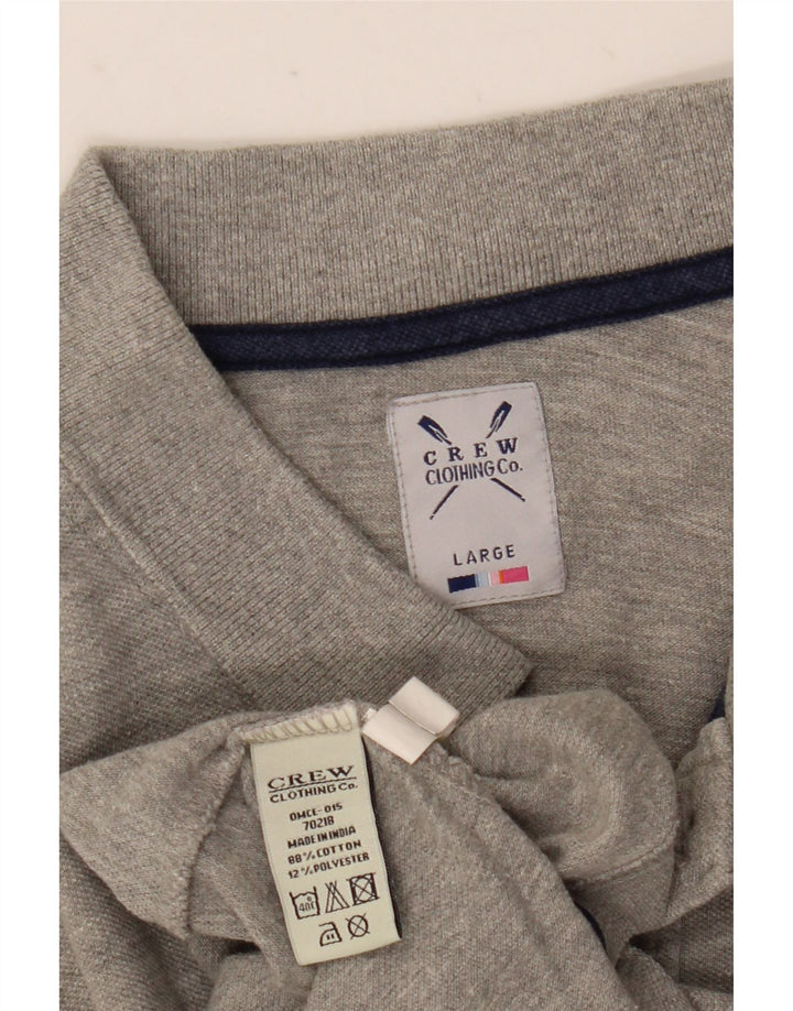 Crew Clothing Ανδρικό πουκάμισο πόλο μεγάλο γκρι βαμβακερό