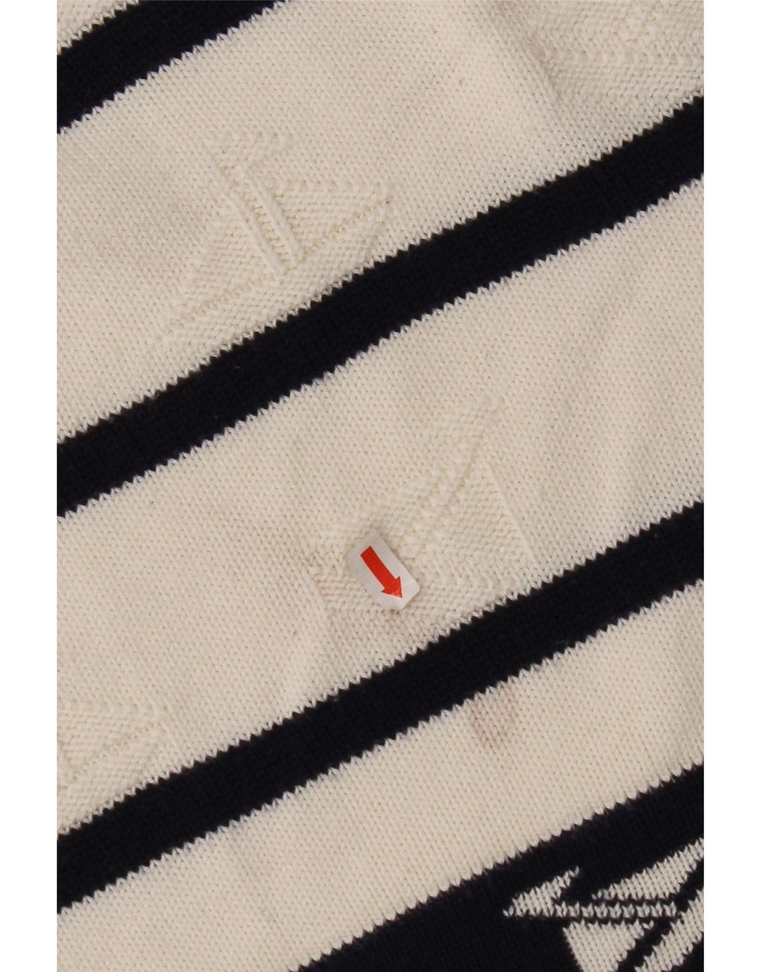 Ανδρικό πουλόβερ με λαιμόκοψη VINTAGE Μεγάλο λευκό ριγέ