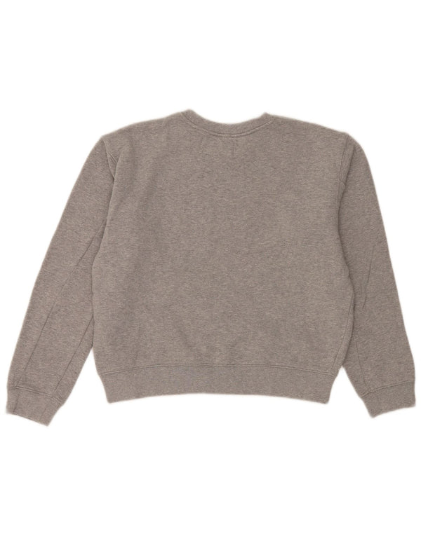 Replay Γυναικεία γραφικά υπερμεγέθη φούτερ Jumper UK 10 Small Grey Cotton