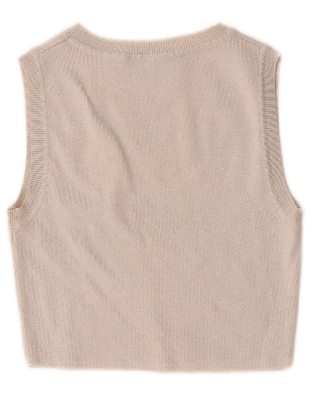 Zara Γυναικείο Crop Vest Top UK 12 Medium Off White