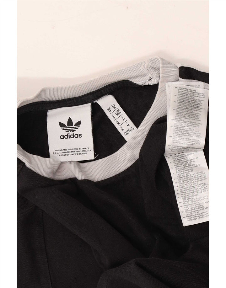 Ανδρικό T-Shirt Adidas Τοπ μεσαίο μαύρο βαμβακερό