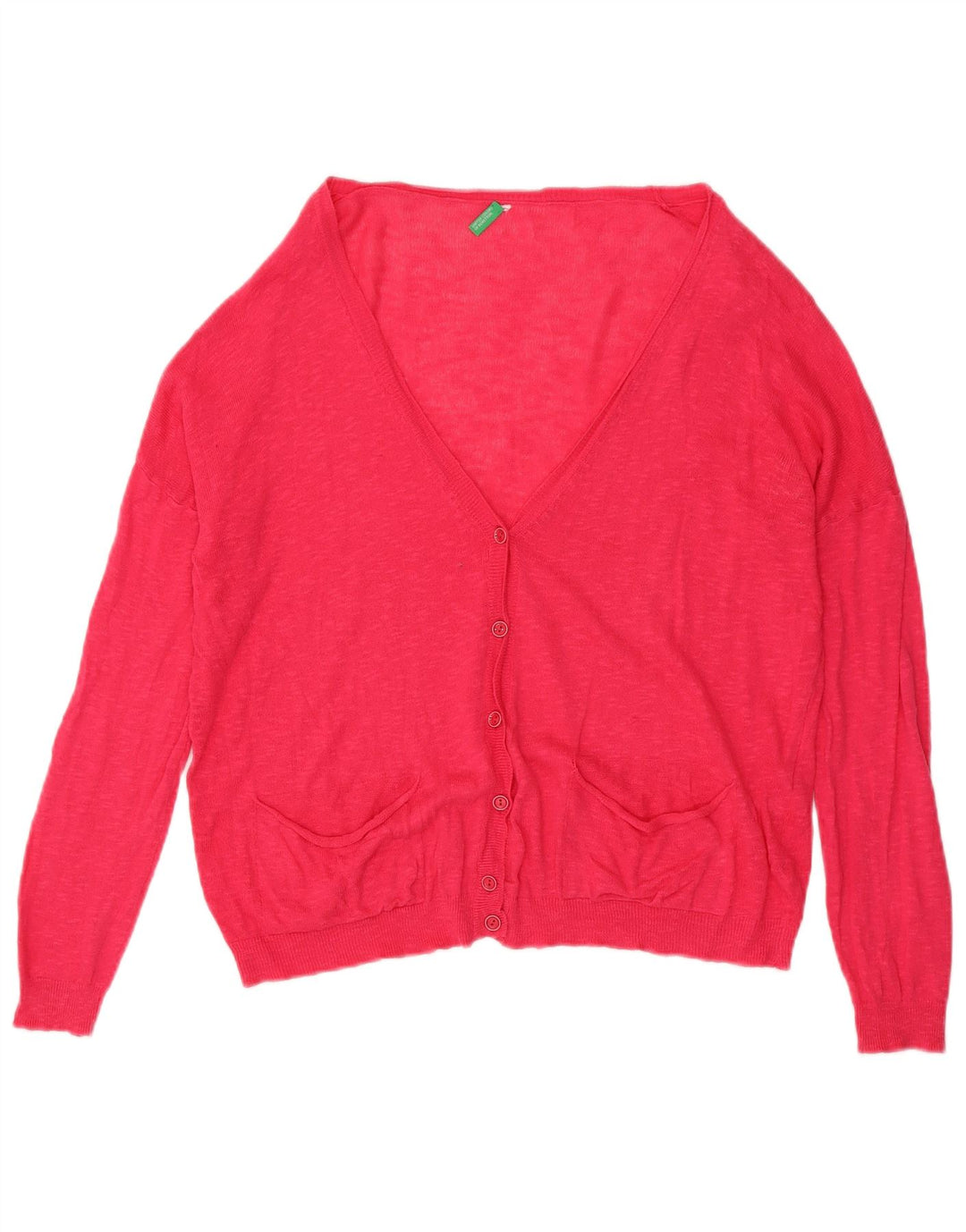 BENETTON Γυναικείο πουλόβερ oversized ζακέτα UK 10 Small Pink